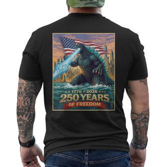 Kaiju Monster Japanese 250 Years 1776 2026 4Th Of July Men's T-shirt Back Print - Thegiftio UK