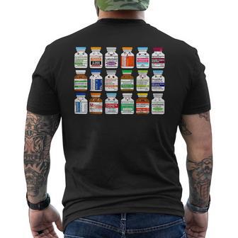 Medication Vial Pharmacist Pharmacy Technician Nursing Men's T-shirt Back Print - Thegiftio UK