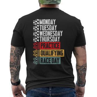 Monday Tuesday Thursday Practice Qualifying Race Day Men's T-shirt Back Print - Thegiftio