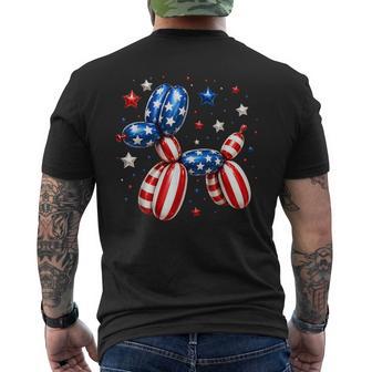 Patriotic Balloon Dog American Flag Fourth Of July Men's T-shirt Back Print - Thegiftio UK