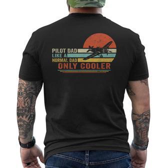 Pilot Dad Airplane Aviation Aircraft Father's Day Men Men's T-shirt Back Print | Seseable UK