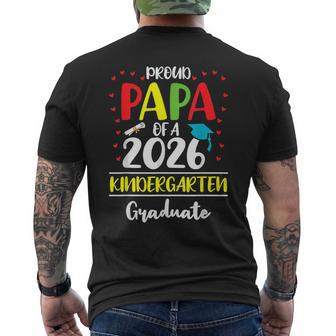 Proud Papa Of A Class Of 2026 Kindergarten Graduate Men's T-shirt Back Print - Monsterry