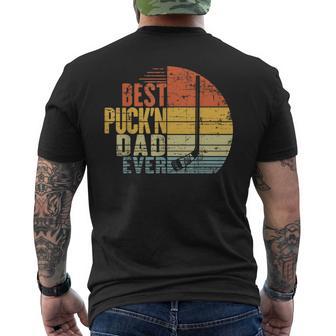 Retro Hockey Dad Best Puck'n Dad Ever Father's Day Men's T-shirt Back Print - Thegiftio UK