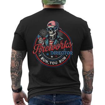 Skeleton Fireworks Director I Run You Run 4Th Of July Men's T-shirt Back Print | Seseable UK