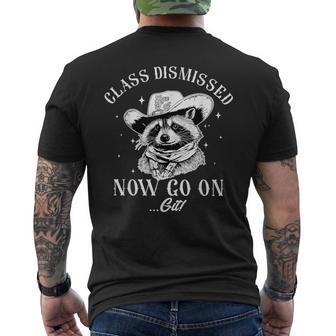 Teachers Cowboy Raccoon Class Dismissed Now Go On Git Men's T-shirt Back Print | Mazezy
