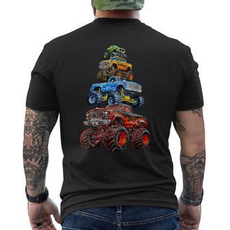 Vintage Monster Truck Tower Boy Toddler Kid Men's T-shirt Back Print - Monsterry