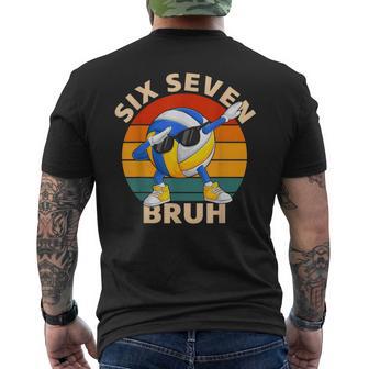Volleyball 67 Six Seven Bruh Meme Dab Retro Game Day Men's T-shirt Back Print - Monsterry