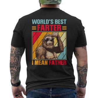 Worlds Best Farter I Mean Father Bigfoot Greatest Dad Men's T-shirt Back Print - Thegiftio UK
