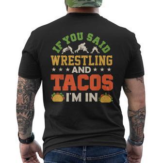 Wrestling And Tacos Wrestle Retro Boys Kids Men's T-shirt Back Print - Thegiftio UK