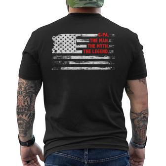 G-Pa The Man Myth Legend Father’S Day For Papa Grandpa Men's T-shirt Back Print - Thegiftio UK