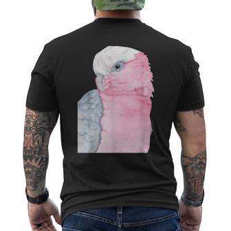 Galah Rose Rosalbin Cacatoo Aquarelle Portrait T-shirt imprimé au dos - Cadeauxyz