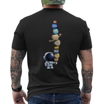 Galaxy Planets Sun Universe Outer Space Science Astronaut Men's T-shirt Back Print - Thegiftio UK