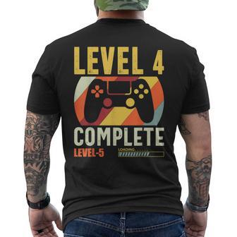 Gamer 4To Aniversario De Boda Nivel 4 Aniversario Completo Camiseta Hombre Estampado Espalda - Regaloses