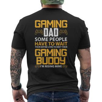 Gaming Dad Video Gaming Daddy Son Men's T-shirt Back Print - Thegiftio UK