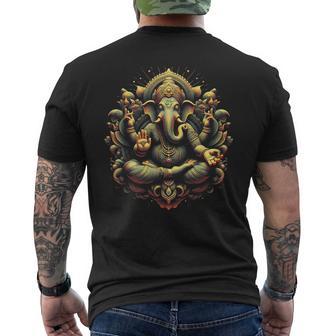 Ganesh Yoga Hindú Elefante Dios Ganesha Puja Namaste Camiseta Hombre Estampado Espalda - Regaloses