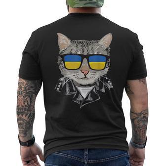 Gato Ucrania Bandera Gafas Deol Gato Ucraniano Fresco Camiseta Hombre Estampado Espalda - Regaloses