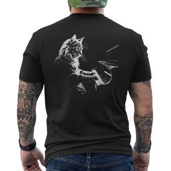 Gatto Cheuona Il Pianoforteintage Jazz Musicista Pianista T-shirt da uomo con stampa posteriore - Novitaregali
