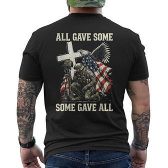 All Gave Some Some Gave All Patriotic Veteran Men's T-shirt Back Print - Thegiftio UK