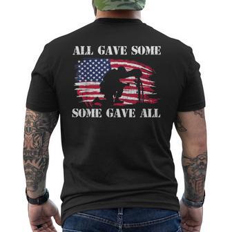 All Gave Some Some Gave All Patriotic Veteran Memorial Day Men's T-shirt Back Print - Thegiftio UK