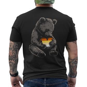 Gay Bear Pride Lgbtq Gay Pride Bear Flag Gay Flag Heart Men's T-shirt Back Print - Monsterry