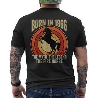 Geboren 1966 Der Mythos Die Legende Das Feuerpferd Retro T-Shirt mit Rückendruck - Seseable
