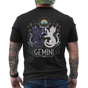 Gemini Zodiac Cats Lover Astrology Twin Cats Gemini Men's T-shirt Back Print - Thegiftio UK