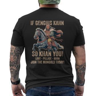 Genghis Khan Quote Mongolia History Mongolian Empire Men's T-shirt Back Print - Monsterry