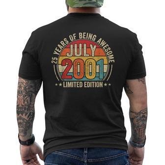 Génial Depuis Juillet 2001Intage Retro 25E Anniversaire Pour Hommes T-shirt imprimé au dos - Cadeauxyz