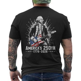 George Washington Guitar 250Th Anniversary 250 Years America Men's T-shirt Back Print - Thegiftio UK
