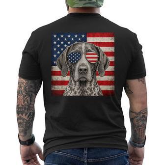 German Shorthaired Pointer 4Th Of July Us American Flag Dog Men's T-shirt Back Print - Monsterry UK
