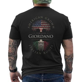 Giordano ファミリーネーム アメリカ栽培 イタリア ルーツ イタリア 国旗 メンズTシャツ バックプリント - Kawaiitshirt