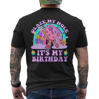 Glaze My Hole It's My Birthday Dark Adult Humor Donut Men's T-shirt Back Print - Thegiftio UK