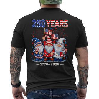 Gnome 250 Years 1776 2026 250Th Birthday 4Th Of July Men's T-shirt Back Print - Thegiftio UK