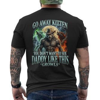 Go Away Kitten Alpha Wolf Bootleg Daddy Sigma Wolf Men's T-shirt Back Print - Thegiftio UK