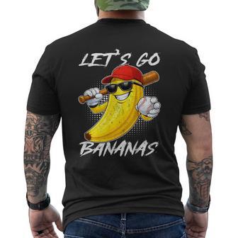 Lets Go Bananas Cute Banana Baseball Sports Boys Kids Men's T-shirt Back Print - Thegiftio UK