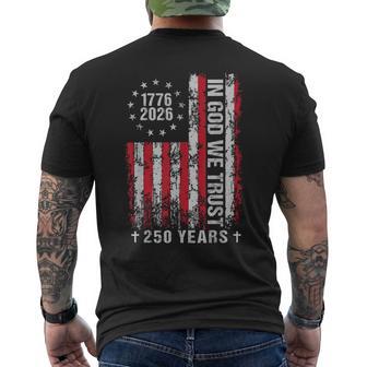 In God We Trust 250 Years Patriotic Usa Flag Vintage Men's T-shirt Back Print - Thegiftio UK