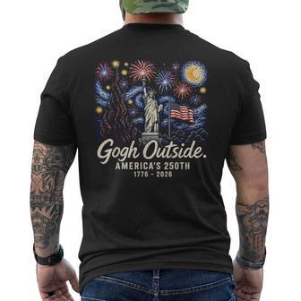 Gogh Outside America's 250Th 1776 2026 Starry Night Usa Men's T-shirt Back Print - Thegiftio UK