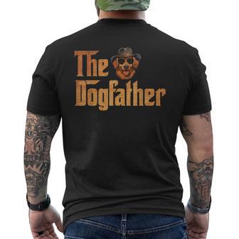 Golden The Dogfather Golden Retriever Dog Dad Owners Lover Men's T-shirt Back Print - Thegiftio UK