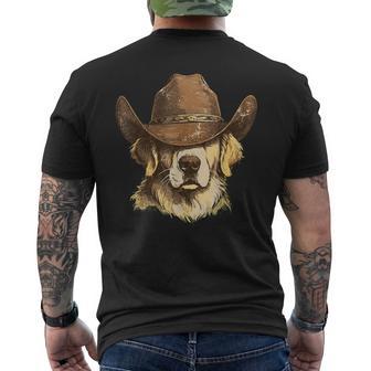 Golden Retriever Cowboy Vintage Western Hat Country Style Men's T-shirt Back Print - Thegiftio UK