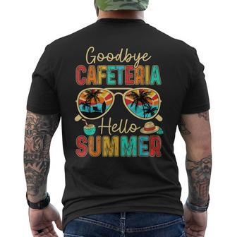 Goodbye Cafeteria Hello Summer Lunch Lady End Of School Year Men's T-shirt Back Print - Thegiftio UK