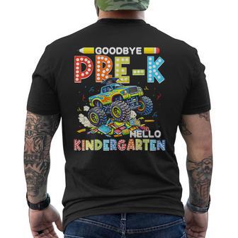 Goodbye Pre-K Hello Kindergarten Graduation Monster Truck Men's T-shirt Back Print - Monsterry