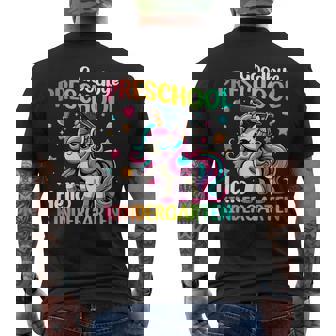 Goodbye Preschool Hello Kindergarten Graduation 2025 Unicorn Men's T-shirt Back Print | Seseable UK