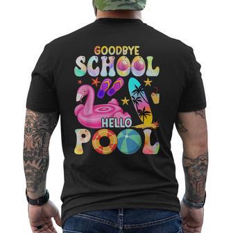 Goodbye School Hello Pool Tie Dye Last Day Of School Men's T-shirt Back Print - Monsterry