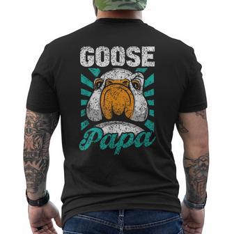 Goose Papa Geese Cute Animal Lover Goose Dad Father Daddy Men's T-shirt Back Print - Monsterry UK