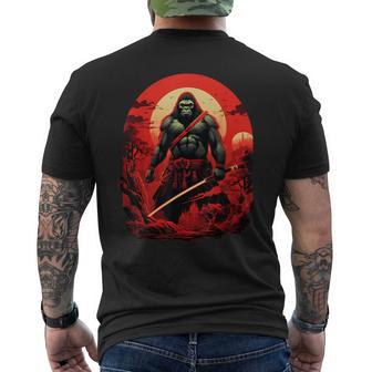 Gorilaamuraiintage En Arte Ninja Japonés Gorilla Camiseta Hombre Estampado Espalda - Regaloses