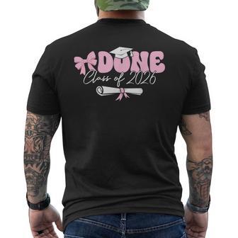 Graduate Class Of 2026 Done Graduation Coquette Bow Pink Men's T-shirt Back Print - Monsterry