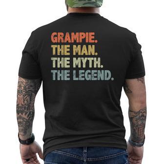 Grampie The Man Myth Legend Father’S Day For Papa Men's T-shirt Back Print - Monsterry UK