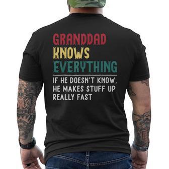 Granddad Know Everything Fathers Day For Granddad Men's T-shirt Back Print - Thegiftio UK