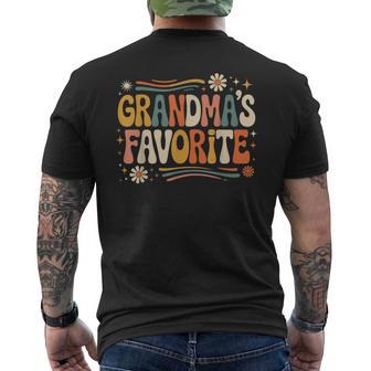 Grandmas Favorite Grandparent Grandchild Vintage Humor Men's T-shirt Back Print - Thegiftio UK