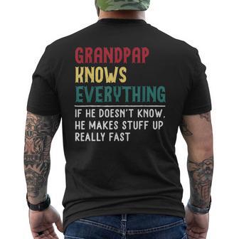 Grandpap Know Everything Fathers Day For Grandpap Men's T-shirt Back Print - Thegiftio UK